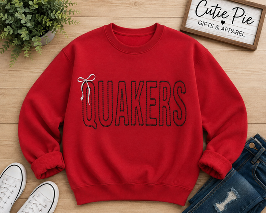 EMBROIDERED QUAKERS WITH BOW